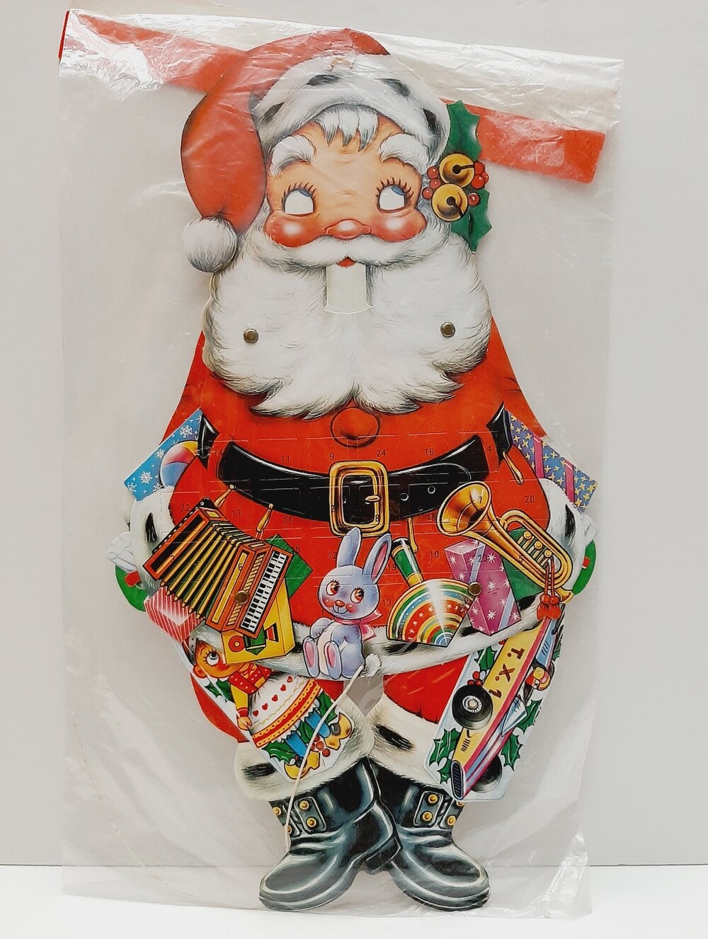 🍒 80's GEMO Denmark Movable Jumping Jack Christmas Advent Calendar Santa Claus